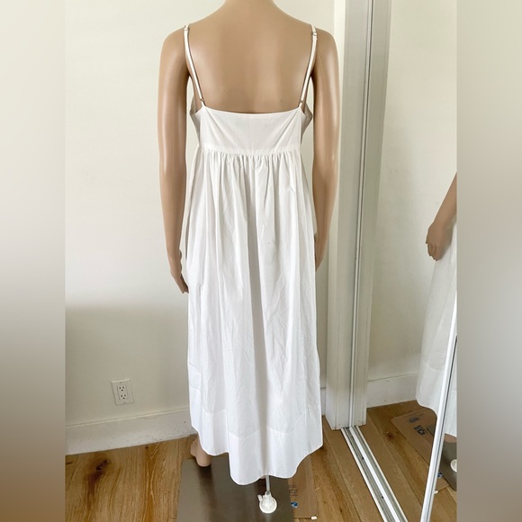 Jenni Kayne Cove Maxi Dress XS White Minimalist Cotton Pockets Cottage Beachy - Picture 4 of 7